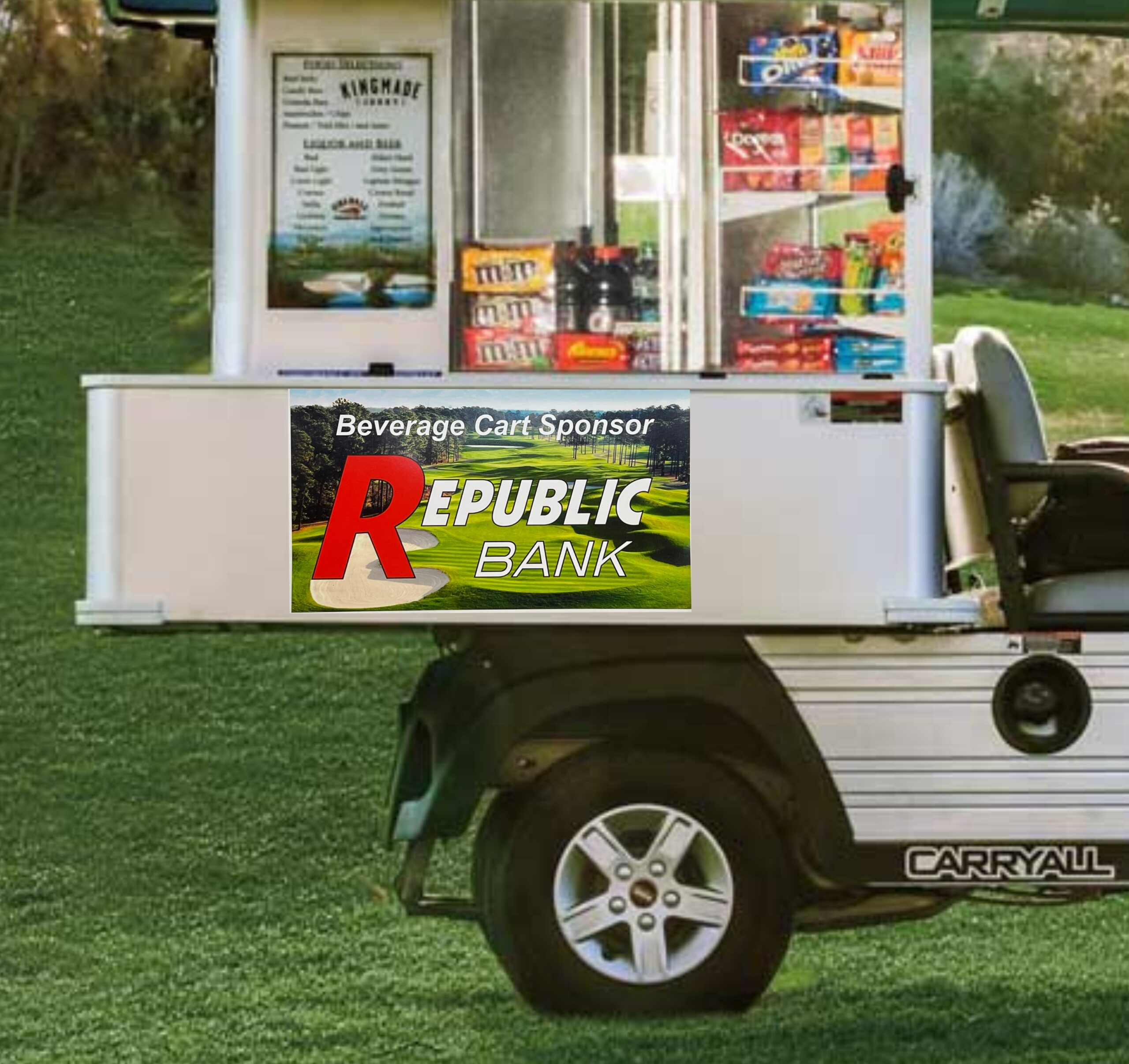 Beverage Cart Sponsor Sign - Golf Outing Productions